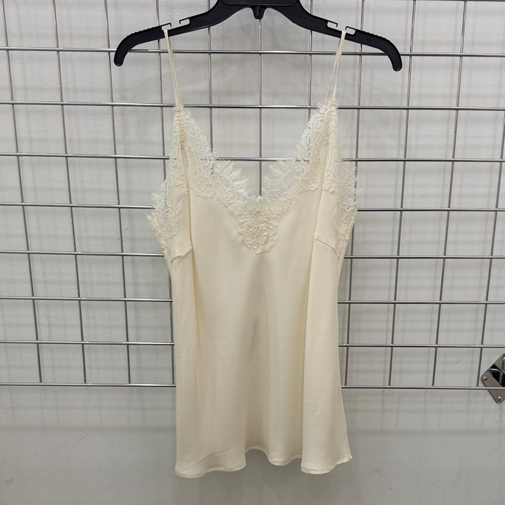 Elegant Cream Lace Trim Camisole